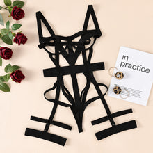 Lace Strap Stitching Hollow Out Cutout Breathable Binding Corset Sexy Jumpsuit