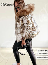 Wmstar Down Coat Women Winter Plus Size Women Clothing Puffer Jacket Hoodies with Feather Short Length Wholesale Dropshipping