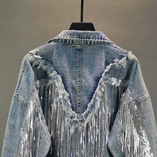 Jean Jacket Woman Fringed Sequined Denim Jacket Spring New Retro BF Loose Short Jeans Jacket Top Chaqueta Chaquetas Jackets